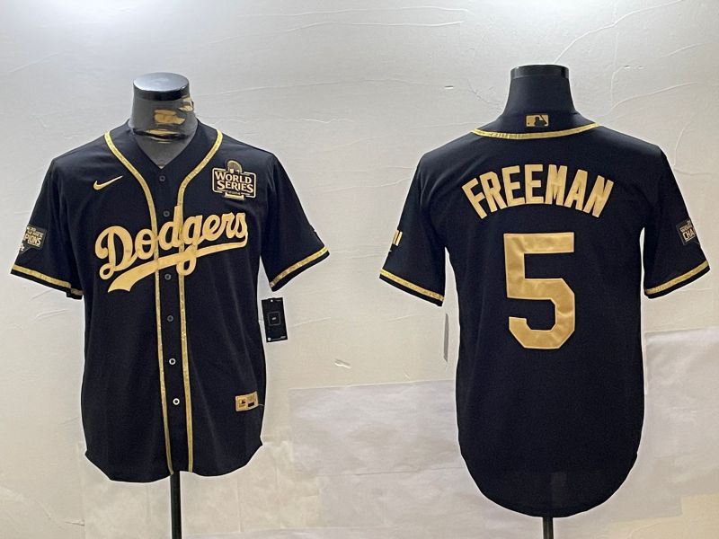 Men Los Angeles Dodgers #5 Freeman Black Gold Fashion Nike 2024 MLB Jersey style 11203->los angeles dodgers->MLB Jersey